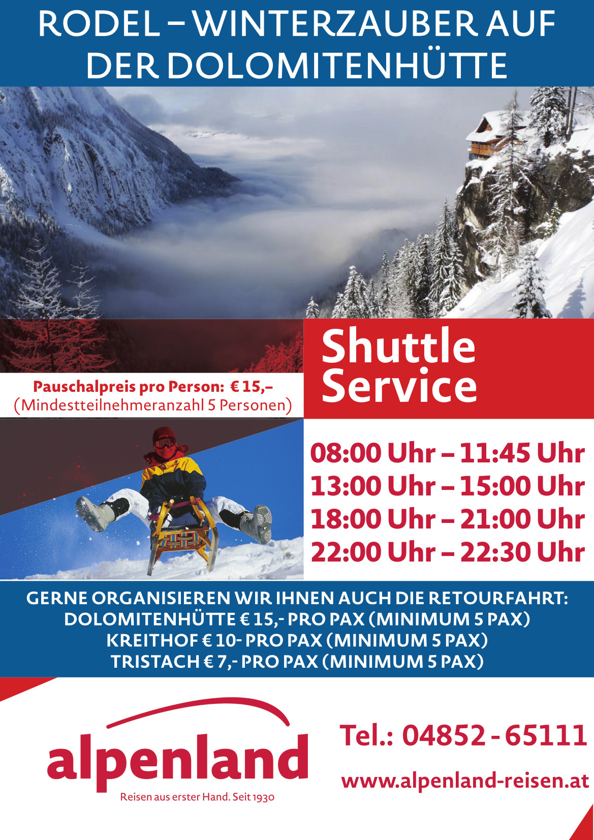 Shuttle Service Dolomitenhuette 2023 24